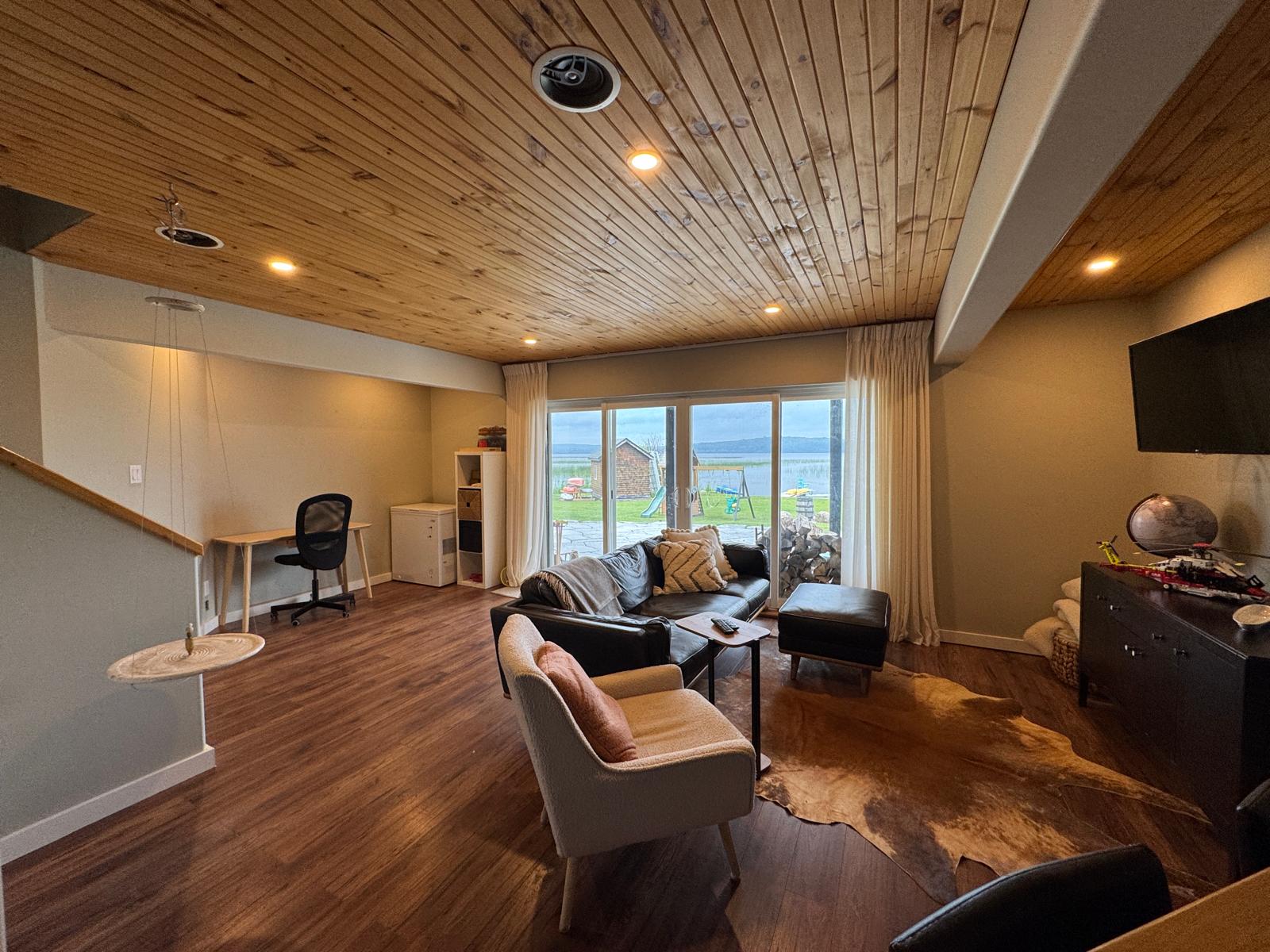 Basement living room with walkout