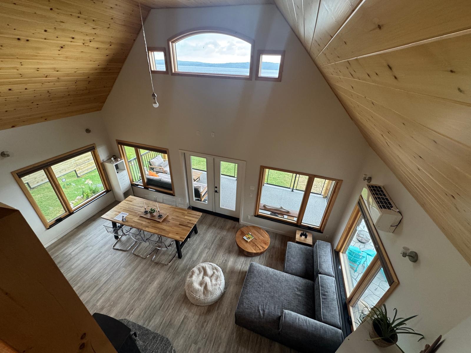 View from loft down to main floor